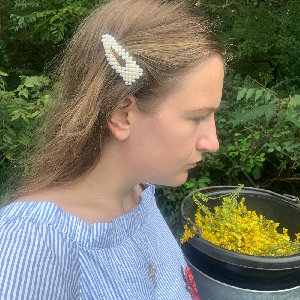 Embellished Gold Pearl Hair Clip Set of 2 | Classic Feminine Cottagecore